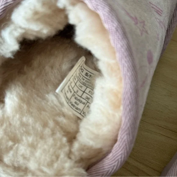 UGG Pink Plush Slip-On Women's Slippers with Star Print 36(US4) - Picture 6 of 8